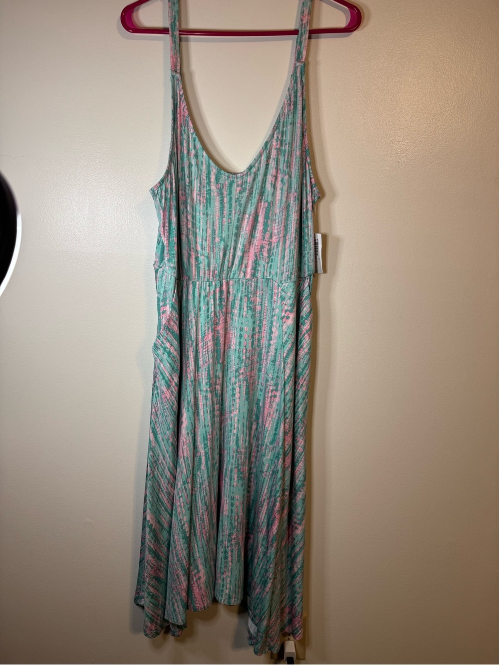 Torrid Midi Soft Blue Multi Handkerchief Dress Sleeveless Size 3 - NWT